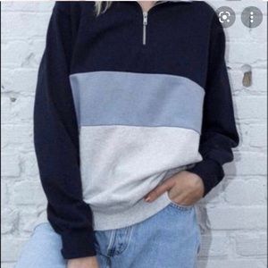 Brandy Melville Blue Quarter Zip Sweater